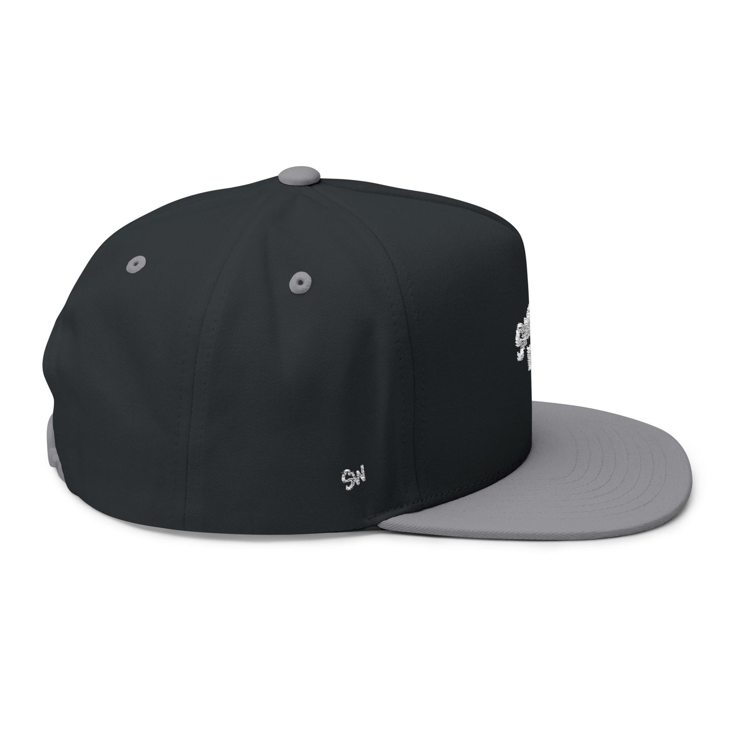 Shattered Wear Embroidered Flat Bill Cap Black