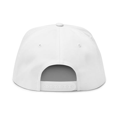 Shattered Wear Embroidered Flat Bill Cap White