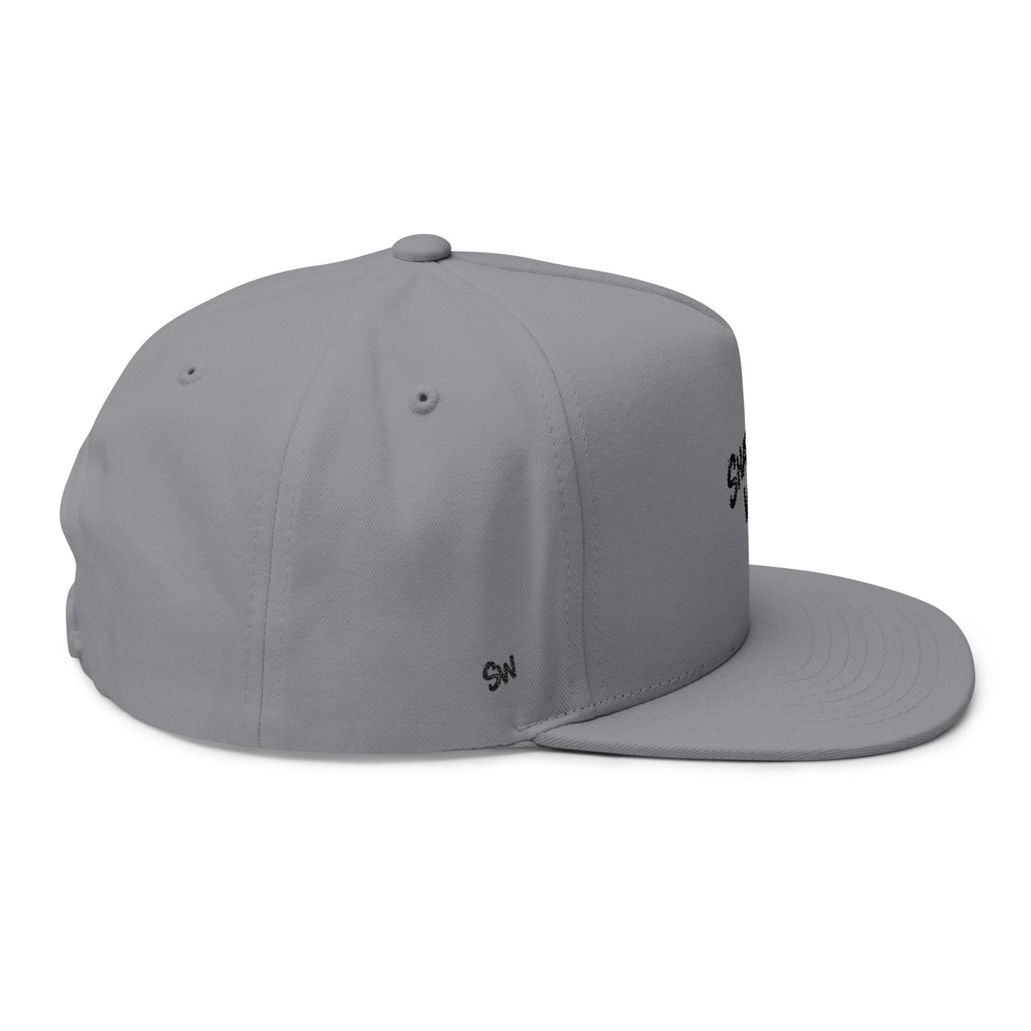 Shattered Wear Embroidered Flat Bill Cap White