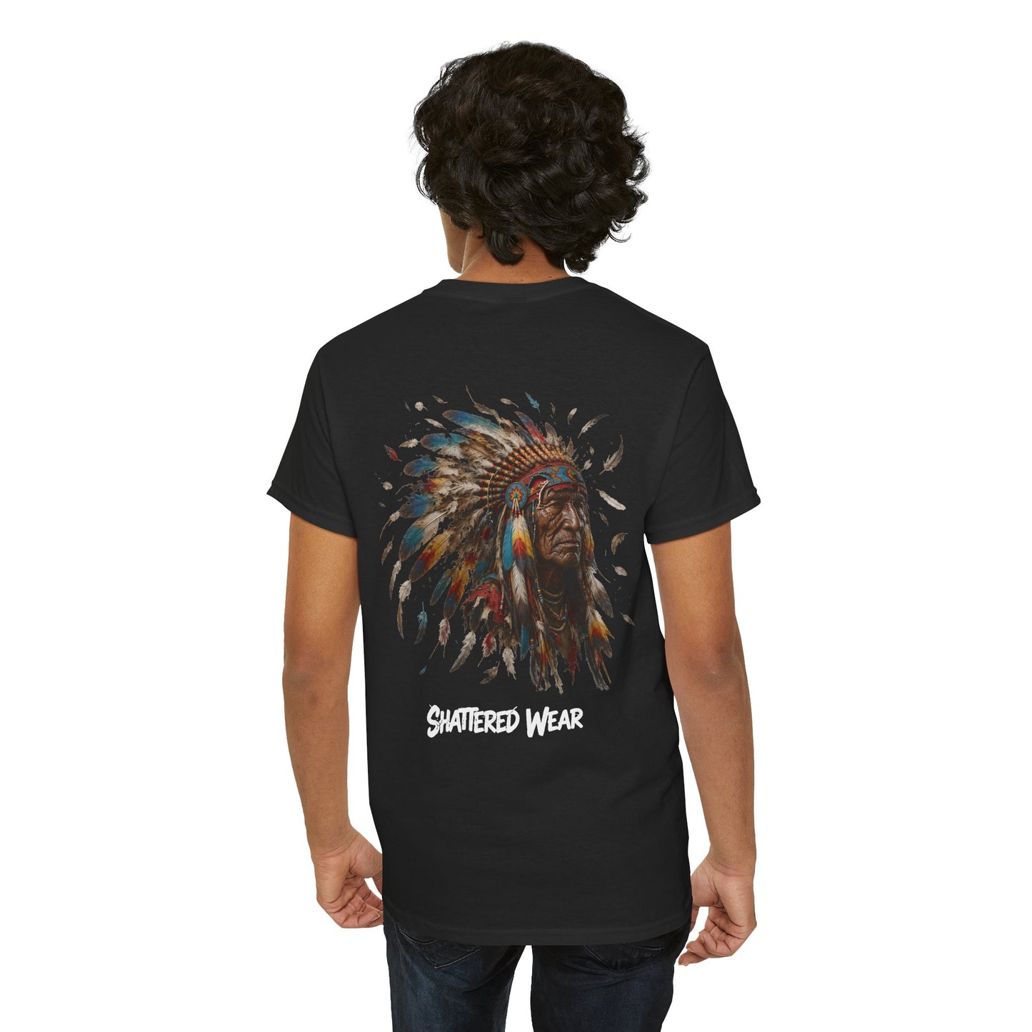Shattered Warbonnet Elderly Native Graphic Tee