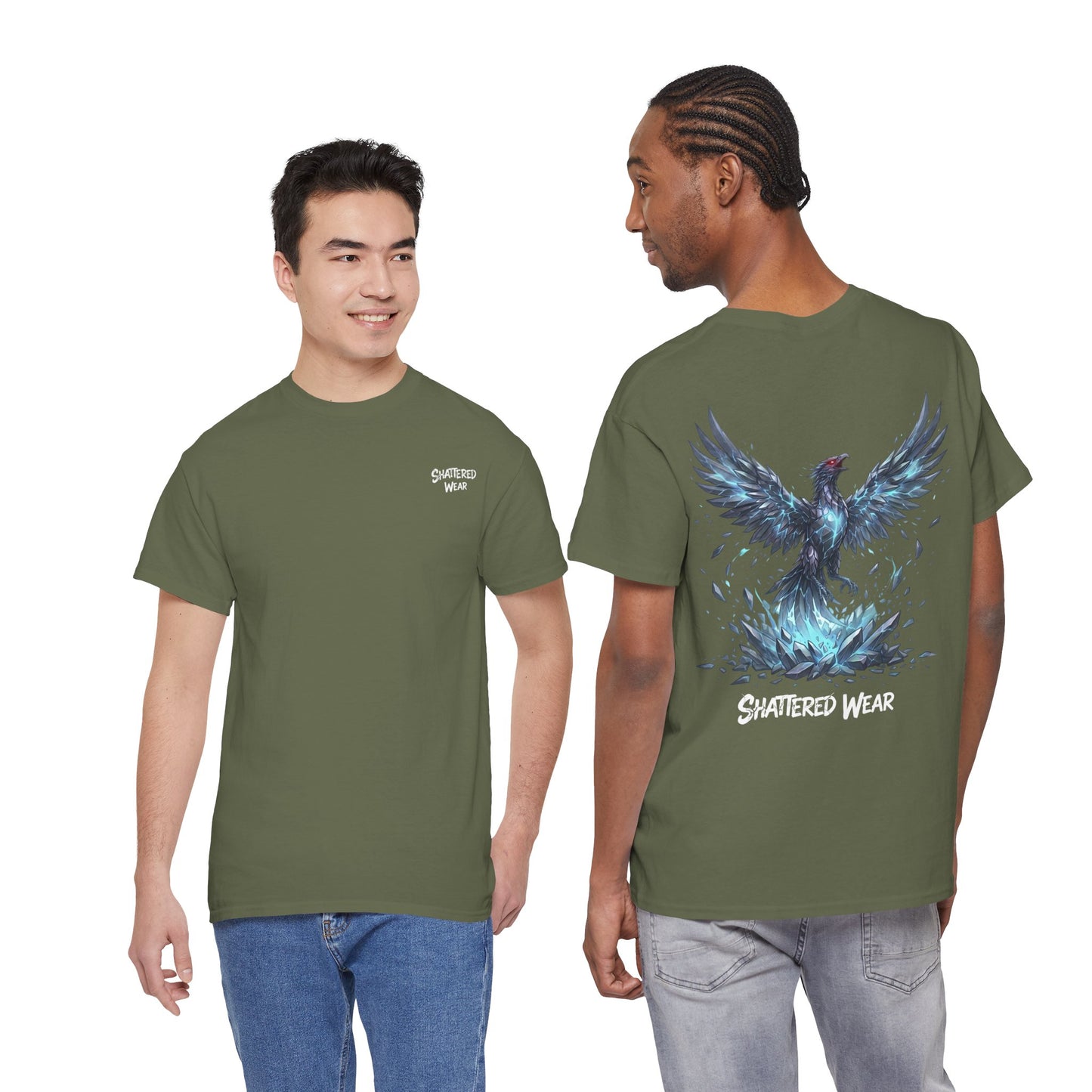 Shattered Blue Rising Phoenix Wear Graphic Tee