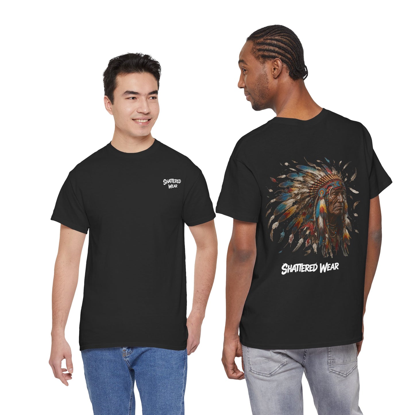 Shattered Warbonnet Elderly Native Graphic Tee