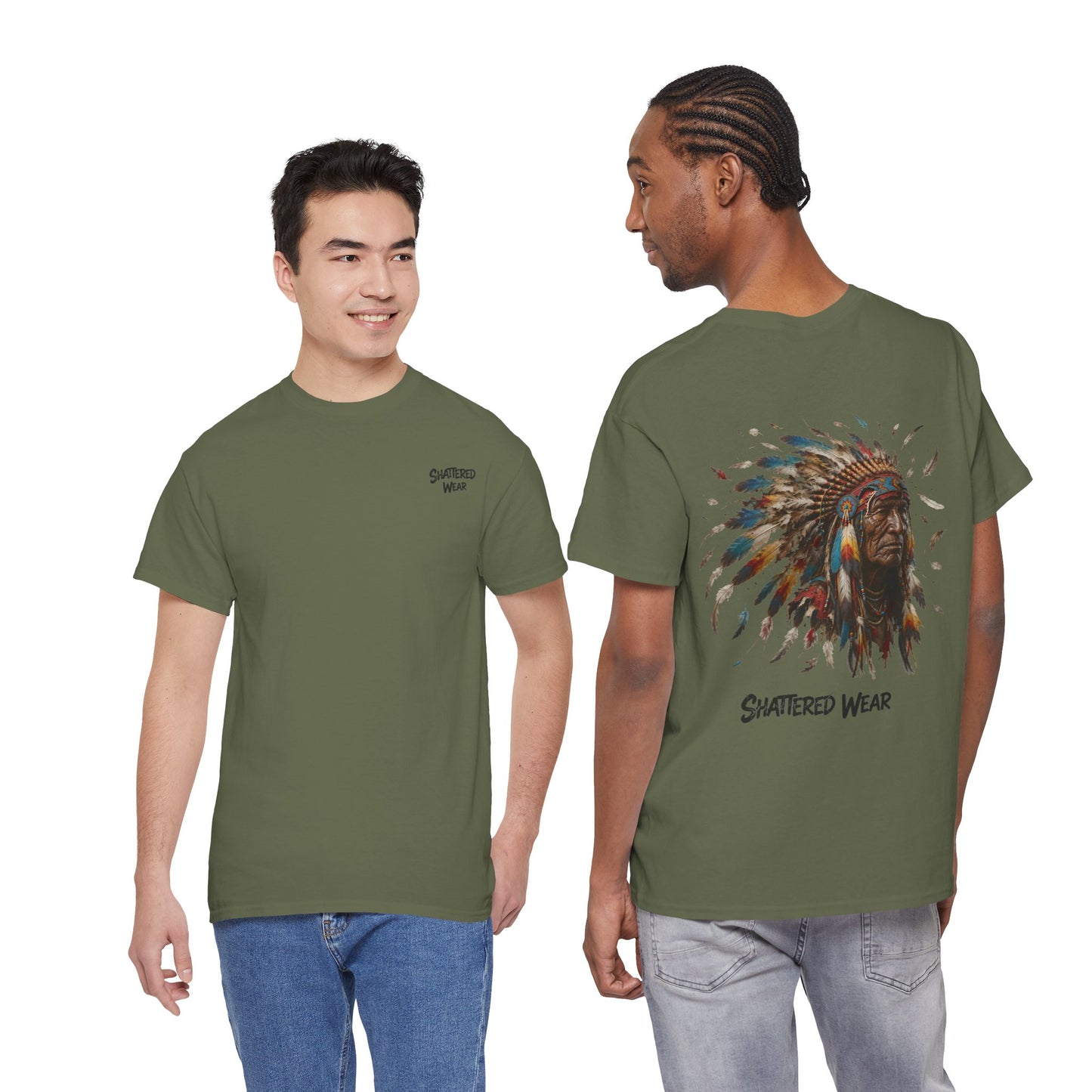Shattered Warbonnet Elderly Native Graphic Tee