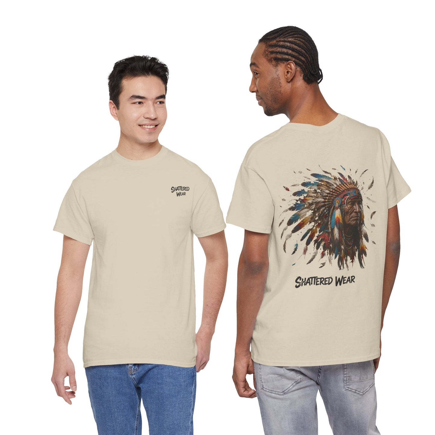 Shattered Warbonnet Elderly Native Graphic Tee