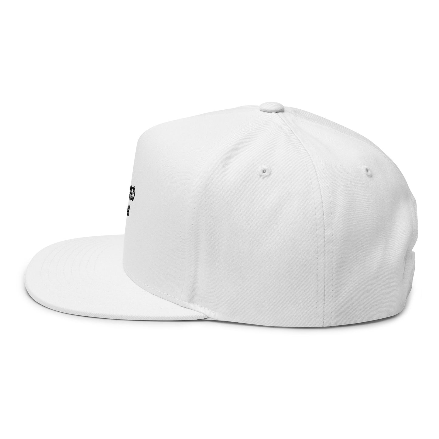 Shattered Wear Embroidered Flat Bill Cap White