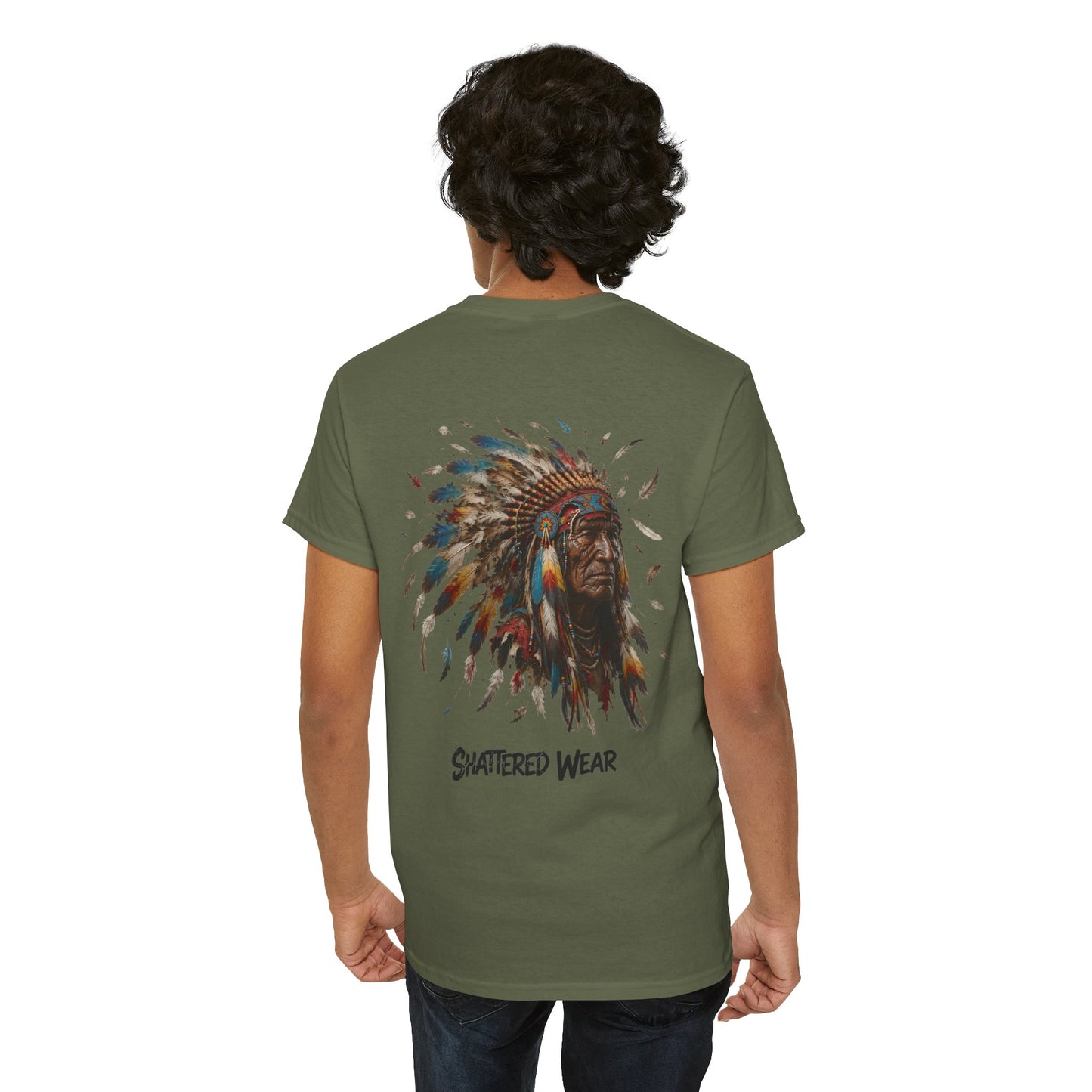 Shattered Warbonnet Elderly Native Graphic Tee