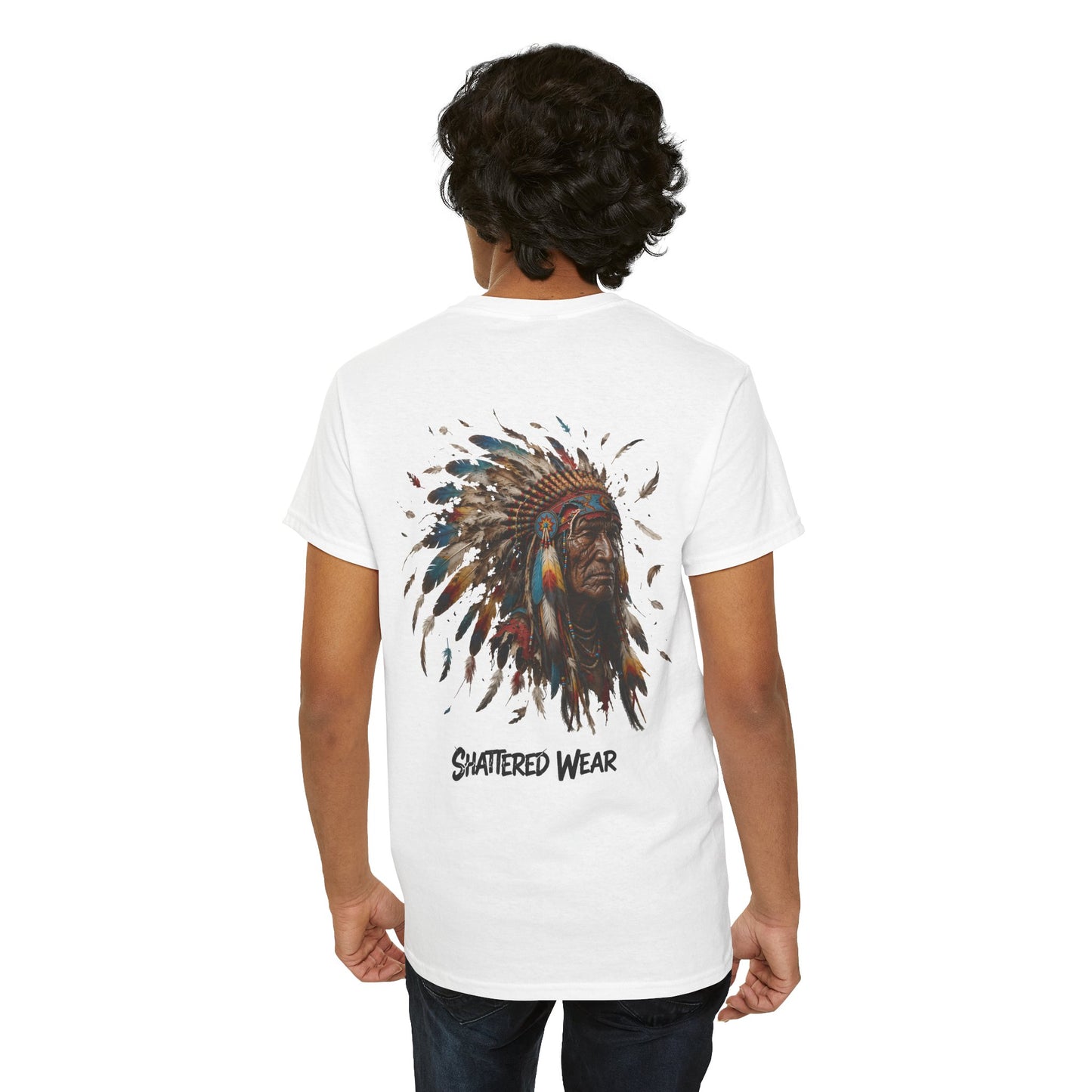 Shattered Warbonnet Elderly Native Graphic Tee
