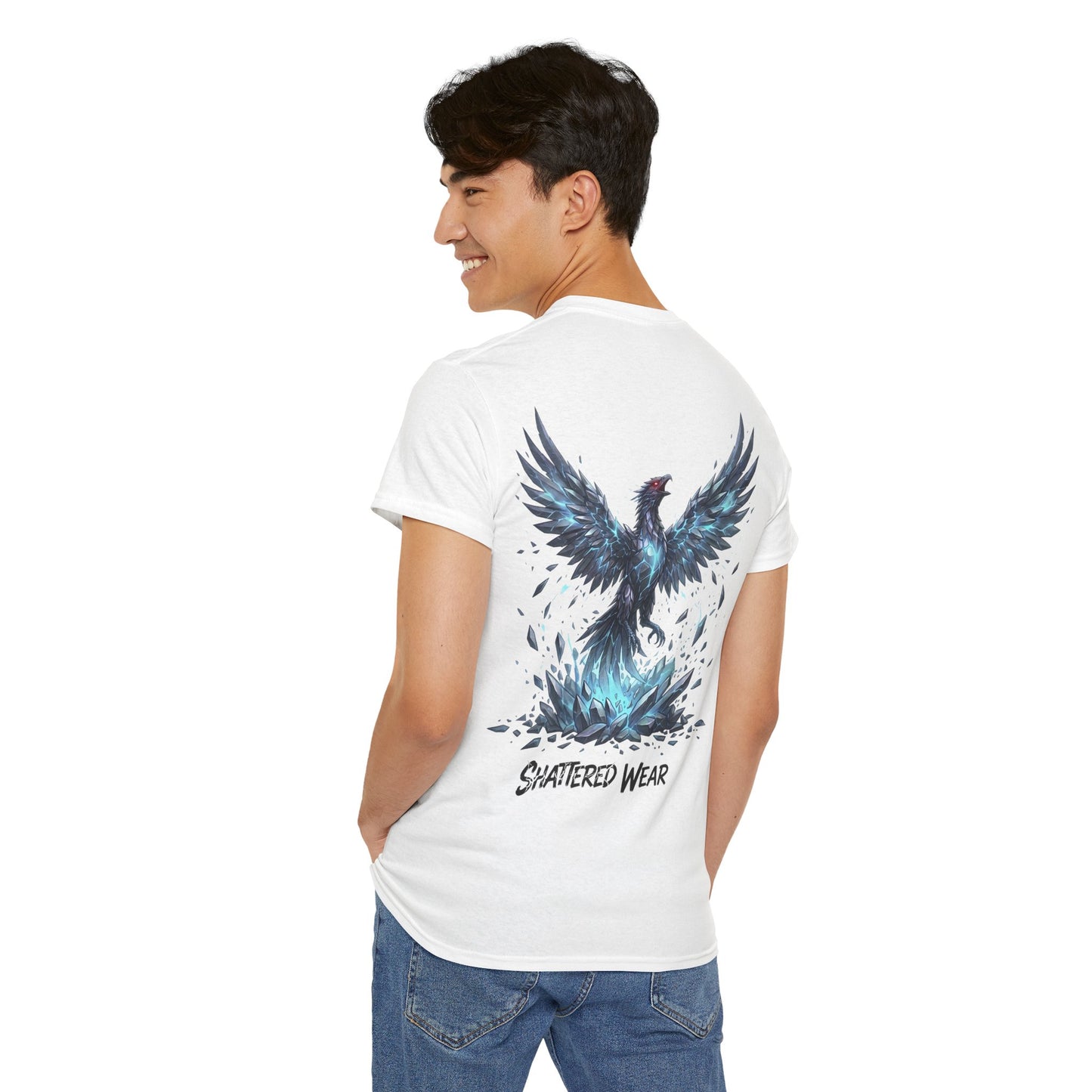 Shattered Blue Rising Phoenix Wear Graphic Tee