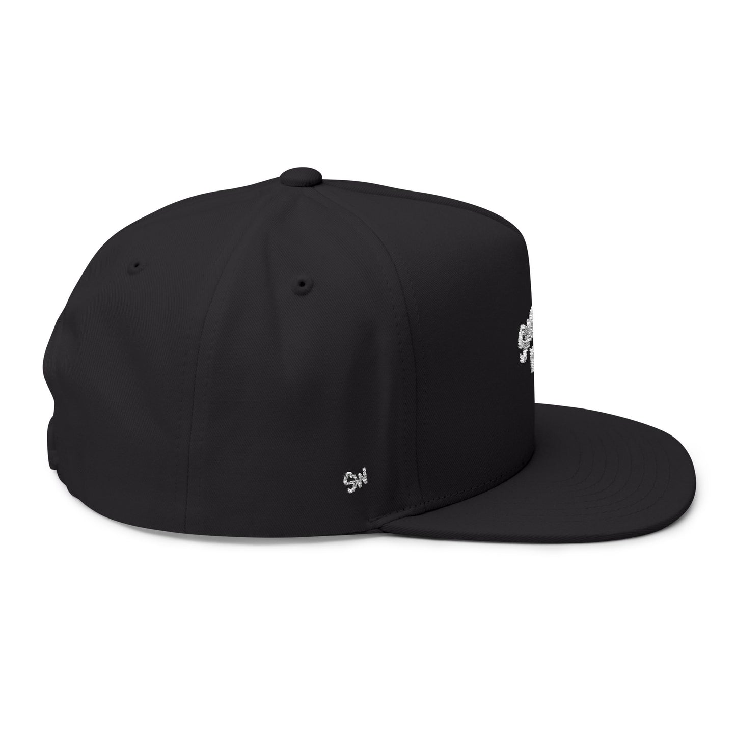 Shattered Wear Embroidered Flat Bill Cap Black