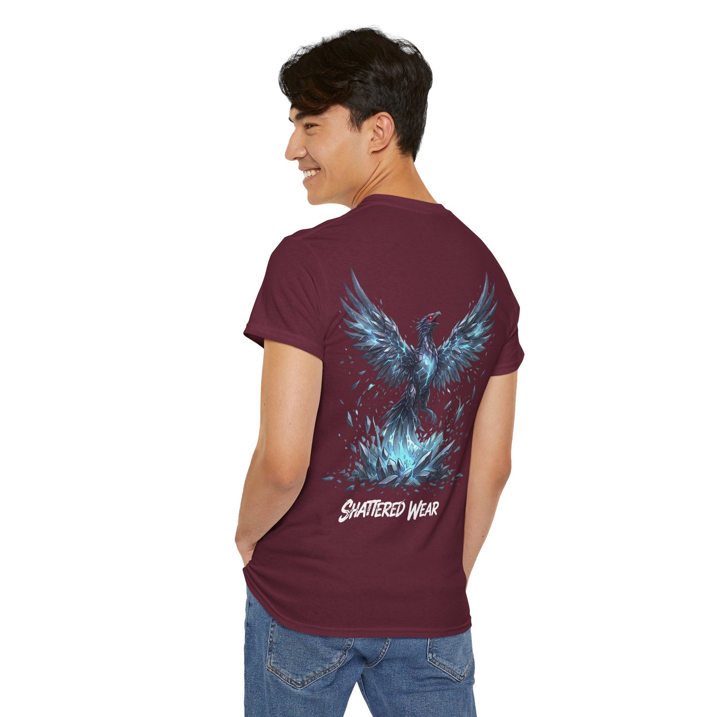 Shattered Blue Rising Phoenix Wear Graphic Tee