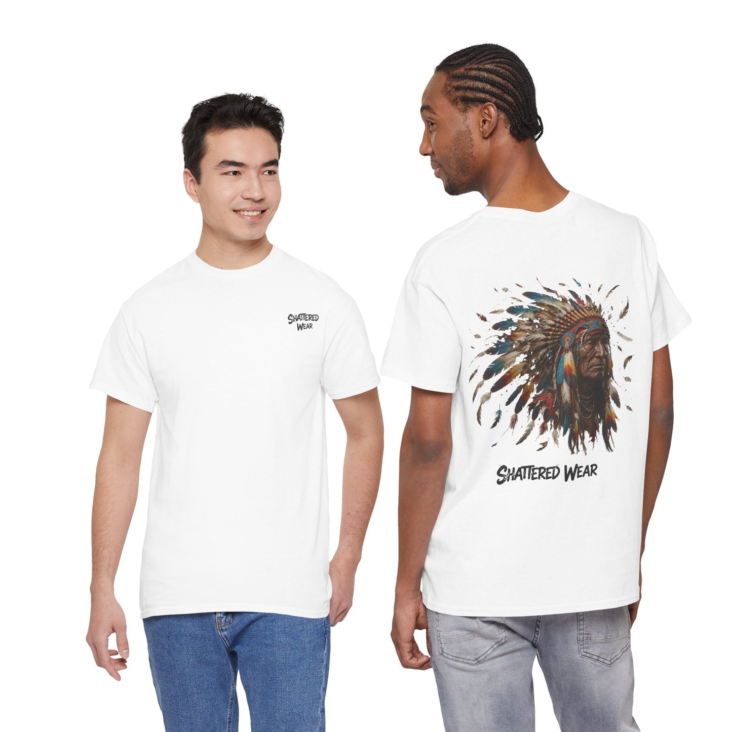 Shattered Warbonnet Elderly Native Graphic Tee