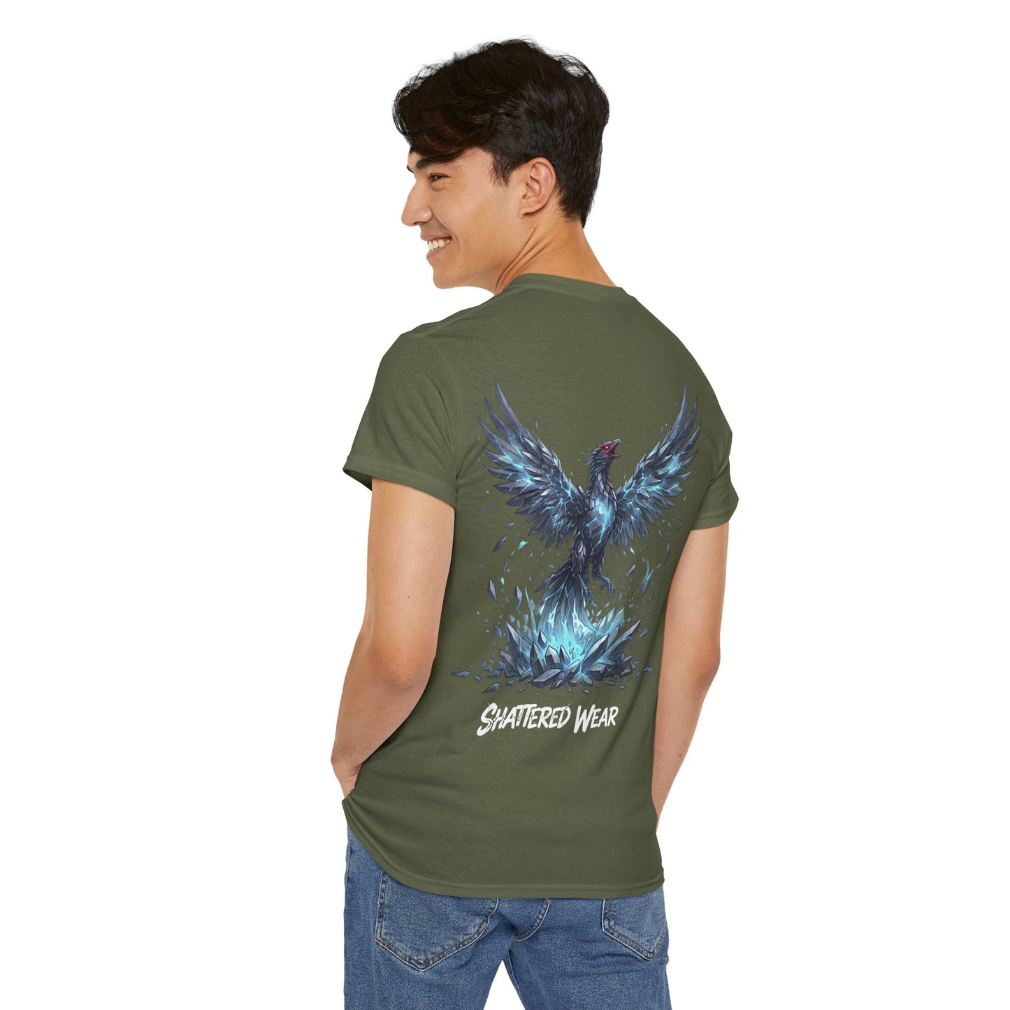 Shattered Blue Rising Phoenix Wear Graphic Tee