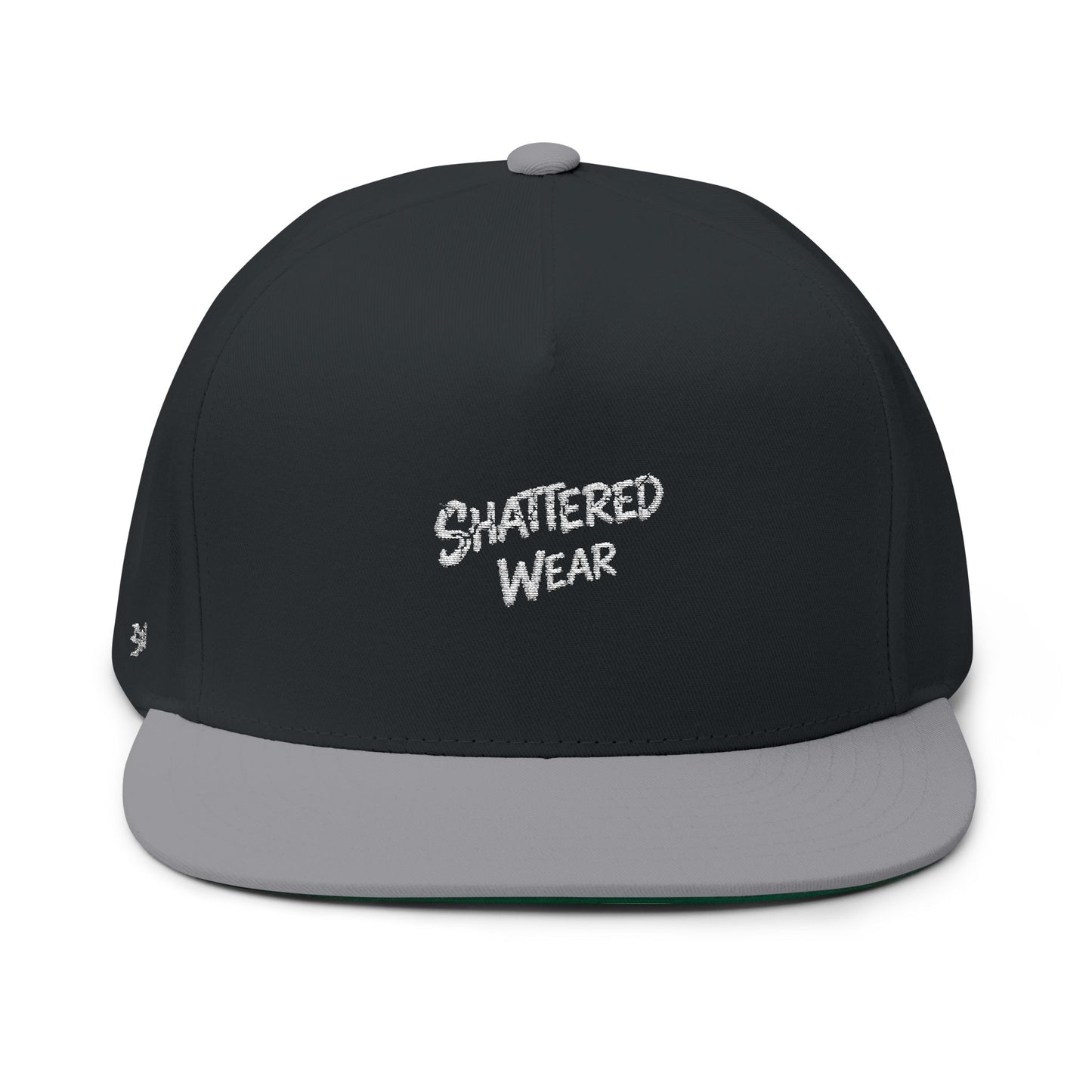 Shattered Wear Embroidered Flat Bill Cap Black