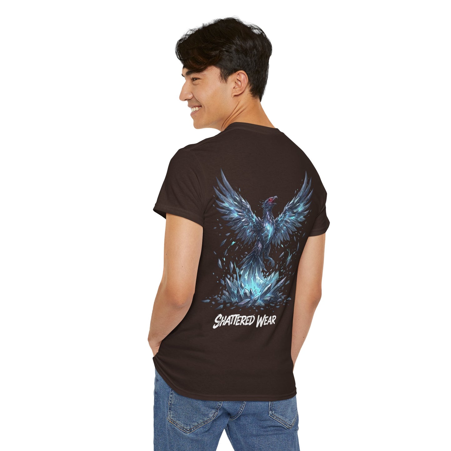 Shattered Blue Rising Phoenix Wear Graphic Tee